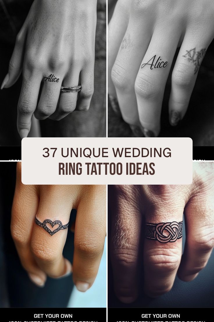 37 Unique Wedding Ring Tattoo Ideas