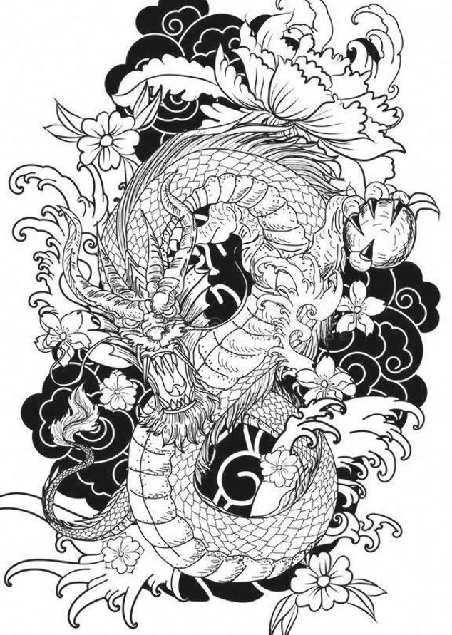 japanese tattoos design #Japanesetattoos | Dragon tattoo art, Japanese  dragon tattoos, Tattoo coloring book