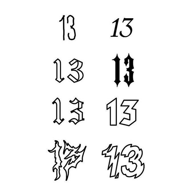 Tattoo Lettering and Stylish Numbers