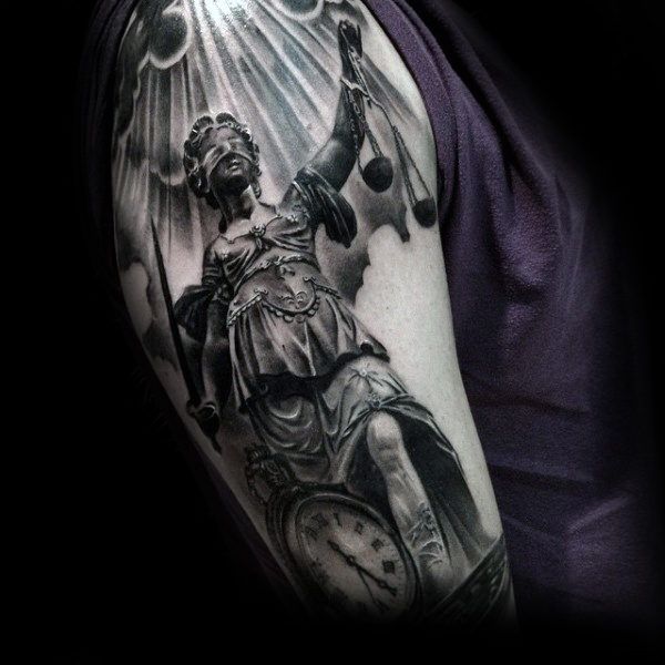 37 Honest Lady Justice Tattoo Designs for Men