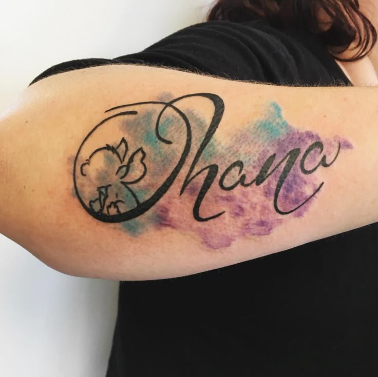 Shaylin Alaska on Instagram: “#disneytattoos #ohana #watercolortattoo # tattoo #divineink”