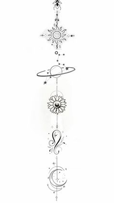 Sibling Sun and Moon Tattoos
