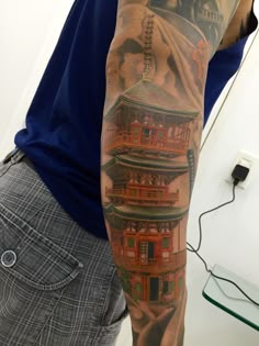 Discover 7 Pagoda Tattoo and Japanese Temple Tattoo Ideas | torii gate tattoo sleeve, buddha tattoos, samurai and temple tattoo and more