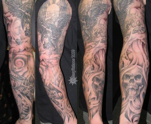 Finished Angel/Demon Sleeve