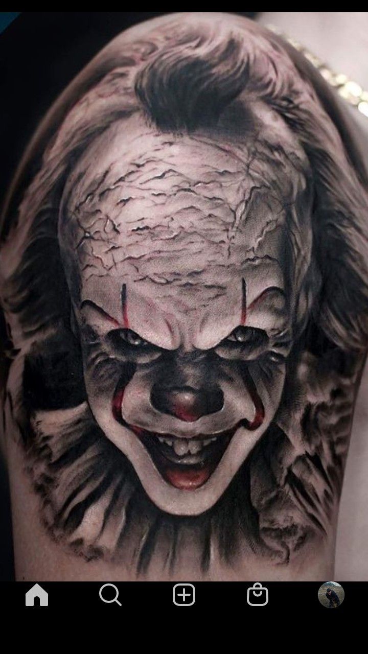 Pin by CzarnooBroody on Tattoo /Movie /Horror | Pennywise tattoo, Joker tattoo design, Scary tattoos