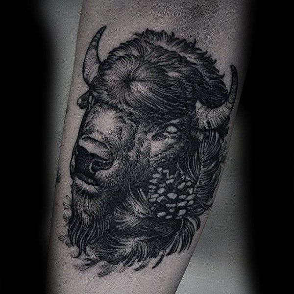 63 Bison Tattoo Designs for Men