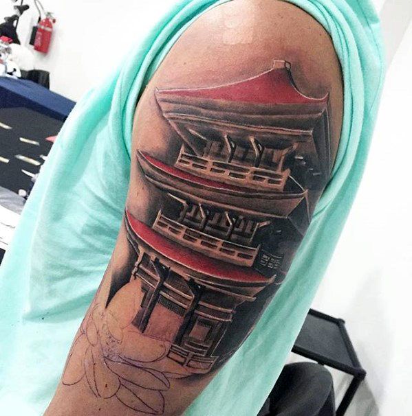 50 Epic Japanese Temple Tattoo Designs for Men