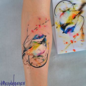 bluetit watercolortattoo by dopeindulgence