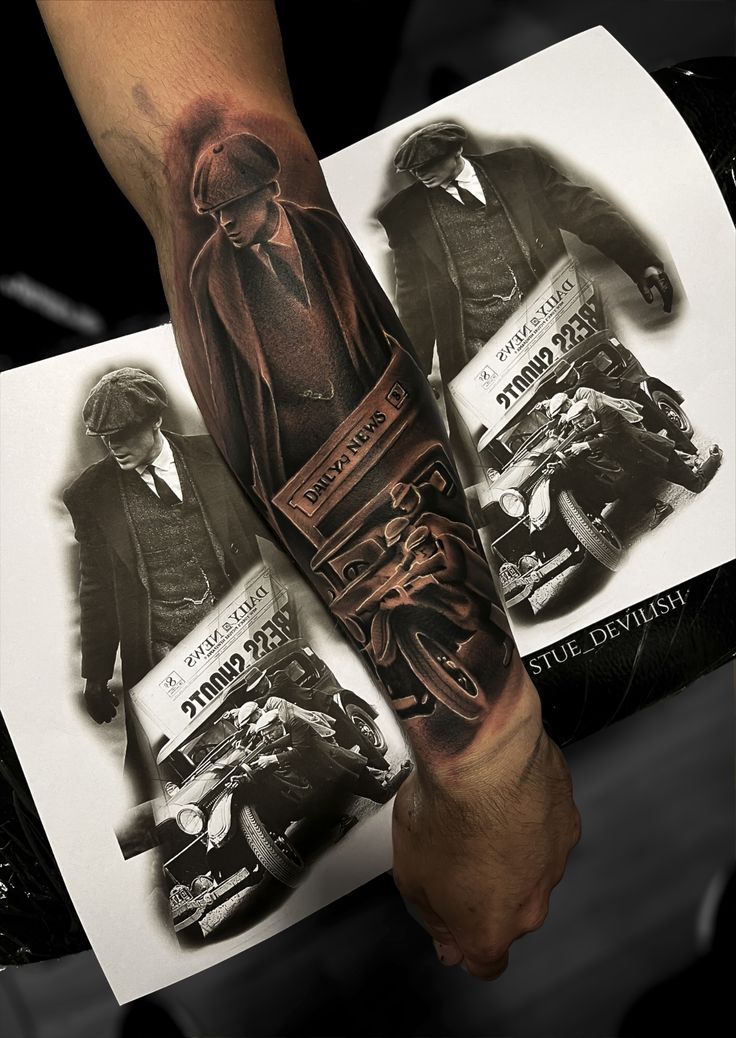 Realistic Mafia Vintage Gangster Tattoo / Mafiatattoo Gangster tattooidea  @stue_devilish