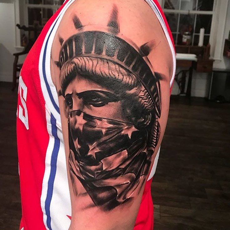 Pin by Jonathan Rivera on Tattoo work | Statue of liberty tattoo, All  seeing eye tattoo, Chest tattoo men