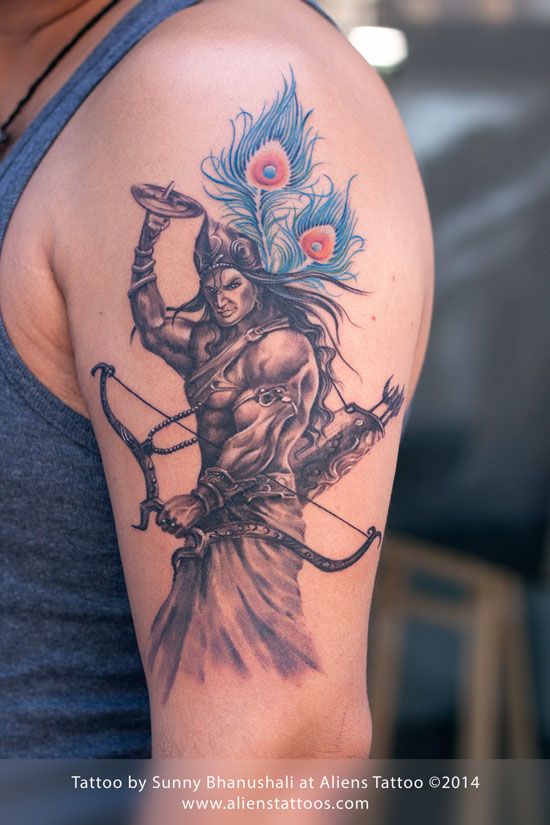 Warrior Lord Krishna Tattoo