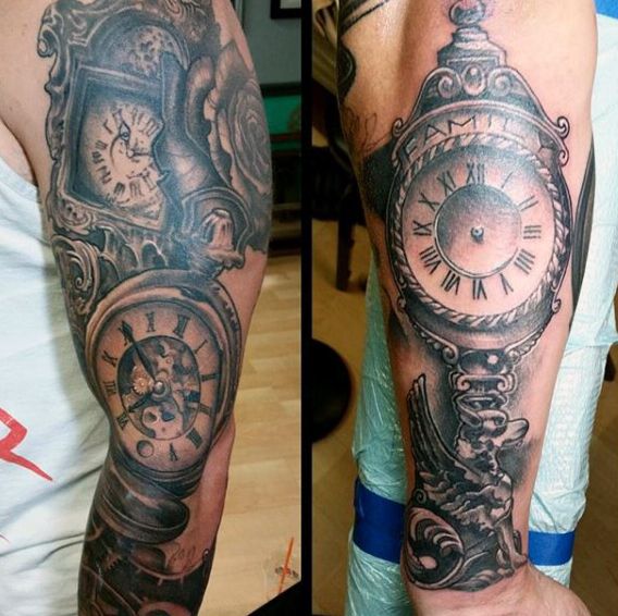 80 Clock Tattoo Designs for Men