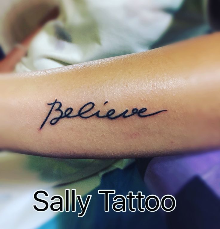 Believe. Lettering tattoo. Believe tattoo …