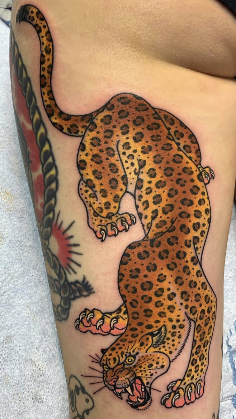 Leopard Tattoo Traditional