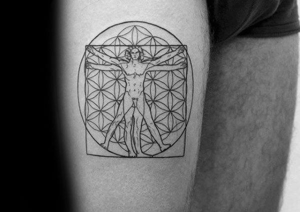 50 Unique Vitruvian Man Tattoo Designs for Men