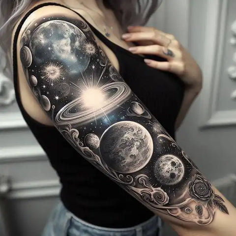 Planet Half Sleeve Tattoo