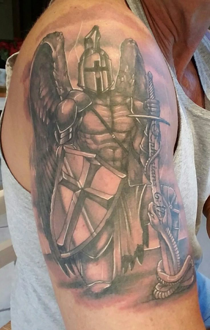 Arcangel Michael - Ephesians 6:12 | Armor tattoo, Armor of god tattoo, God  tattoos