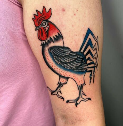Flaming Rooster Tattoo Ideas: 41 Phenomenal Rooster Tattoo Ideas