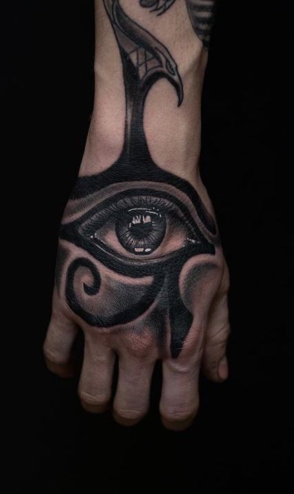 Eye of Horus Neck Tattoo