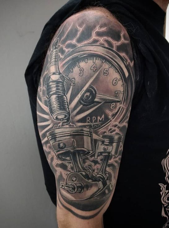 Pin by al on Idée tatoo | Mechanic tattoo, Back tattoos for guys,  Biomechanical tattoo
