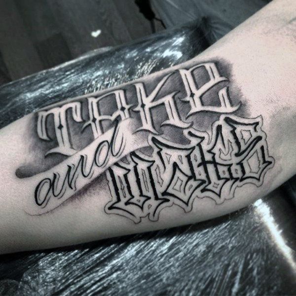 73 Tattoo Lettering Designs for Men