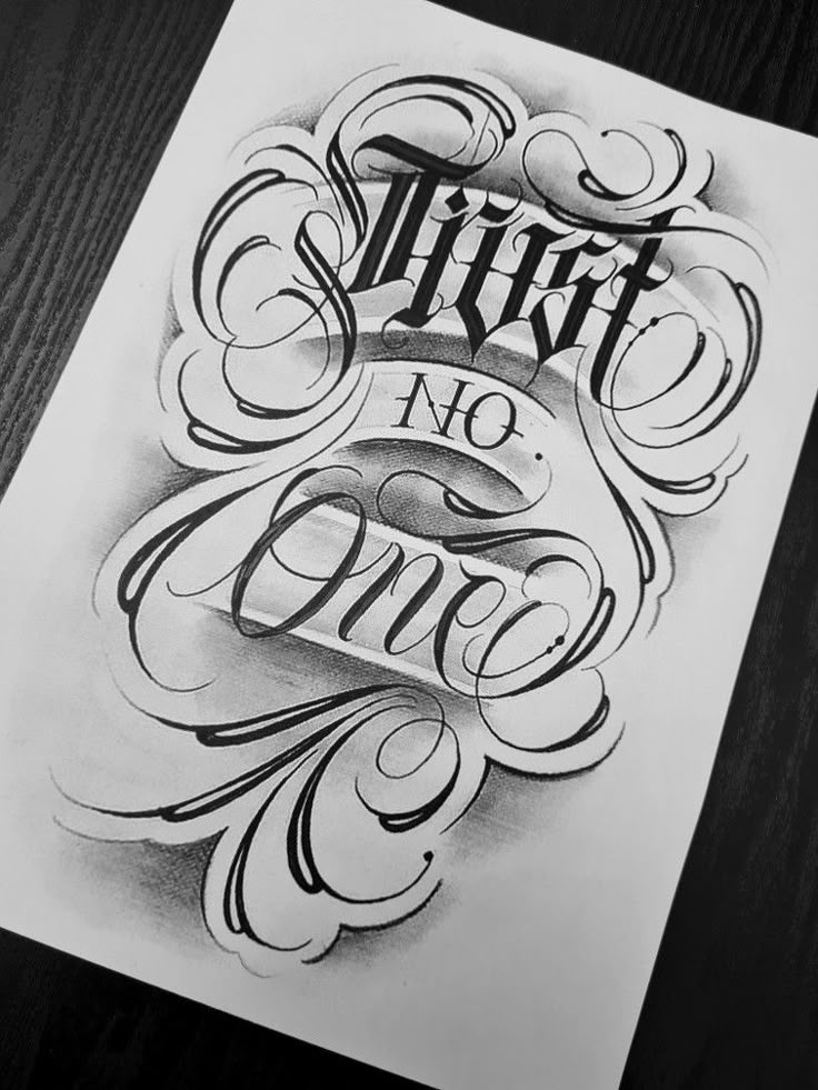 Trust No One Tattoo Lettering Design
