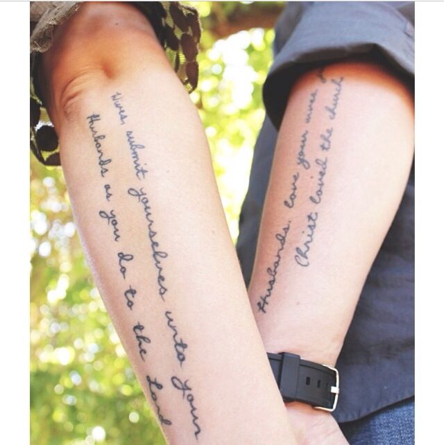 Husband and wife - biblical tattoos.