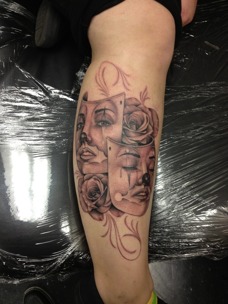 Laugh now cry later tattoo (Carl @ golden state tattoo)