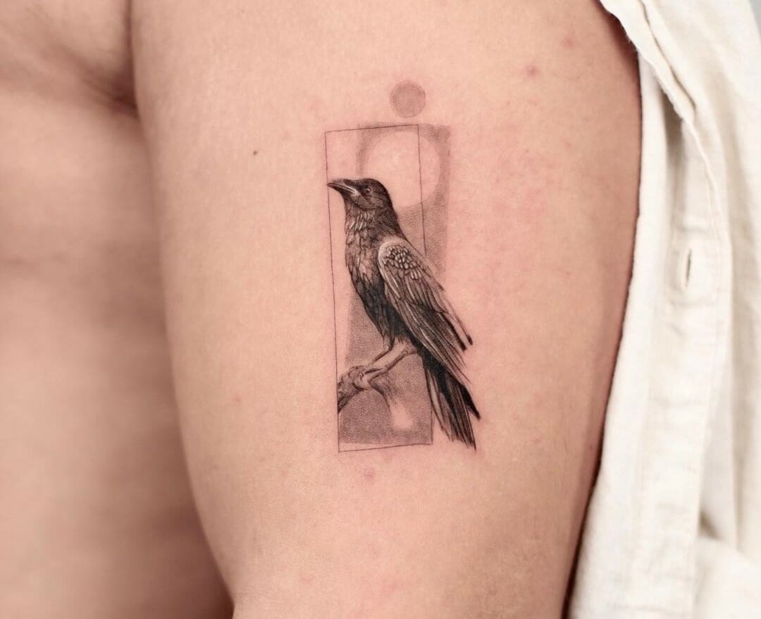 Minimalistic Raven Tattoo