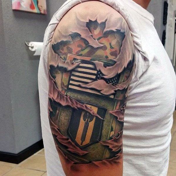 40 Cool Camo Tattoo Designs for Men