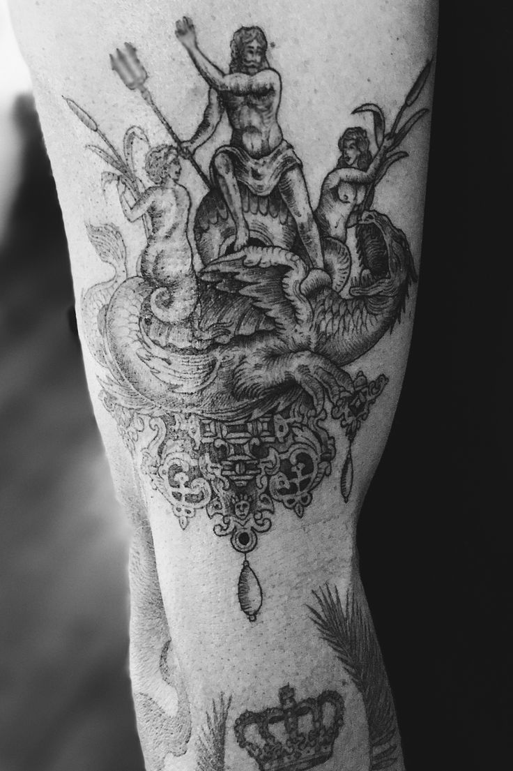Poseidon, sirens and a hydra Tattoo
