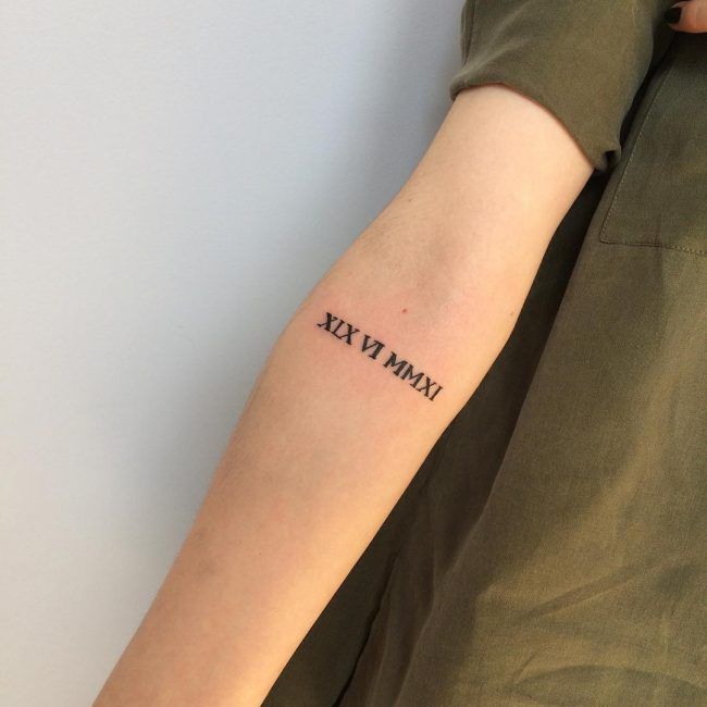 250+ Birth Date Tattoos Ideas (2024) Roman Numeral Designs With Beautiful  Fonts