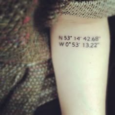 19 Coordinate tattoo ideas | coordinates tattoo, tattoos, cool tattoos