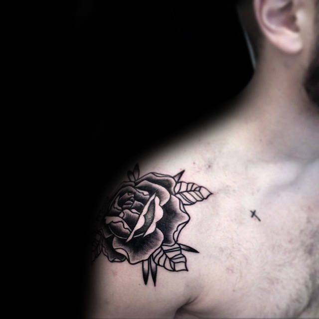 73 Beautiful Black Rose Tattoo Designs for Men