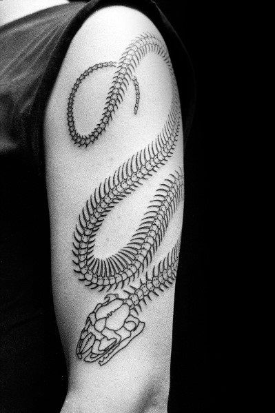 30 Cool Snake Skeleton Tattoo Ideas for Men