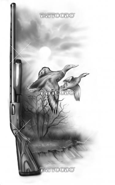 Winning design for "duck hunting theme tattoo" | Duck hunting tattoos,  Tattoos for guys, Deer hunting