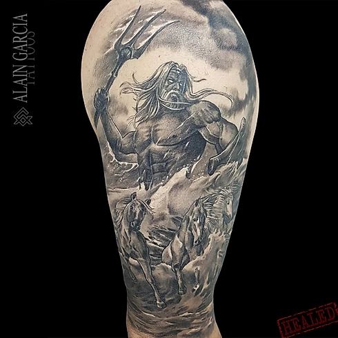 210+ Amazing Poseidon Tattoo Designs with Meanings (2024) Greek Gods Ink