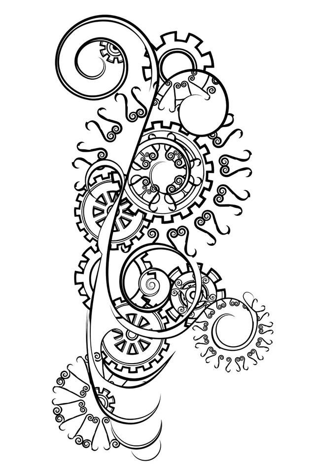 Steampunk Gear Tattoo Design