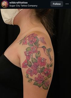 Bougainvillea Tattoo Black and White