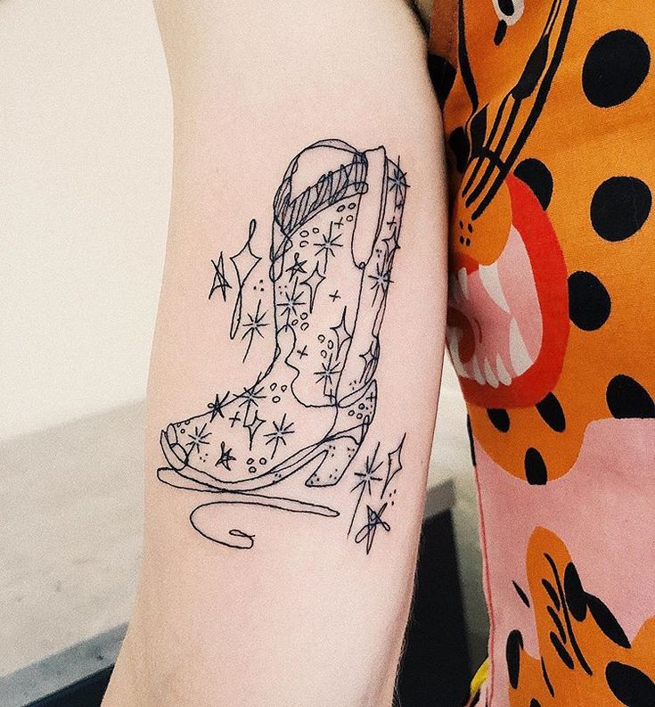 Pin by Anna Niemann on tats | Cowboy boot tattoo, Sparkle tattoo, Creative  tattoos