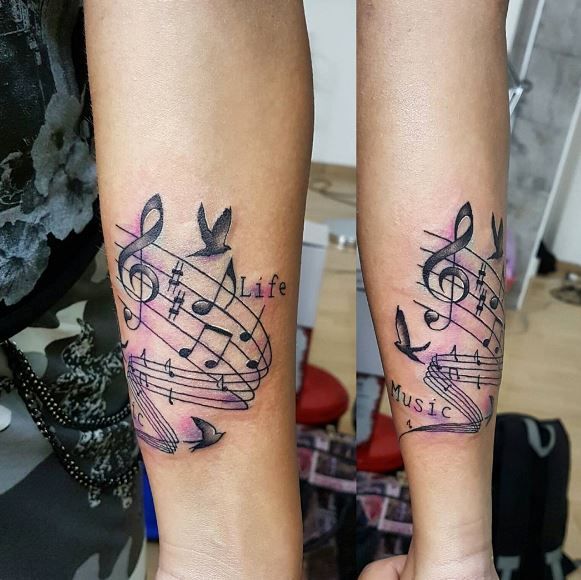 50+ Cool Music Tattoos For Men (2024) - Music Notes Ideas