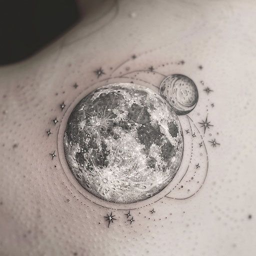 Dazzling Moon And Stars Tattoo Files