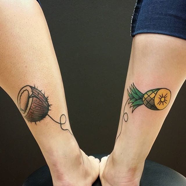Coconut pineapple tattoo