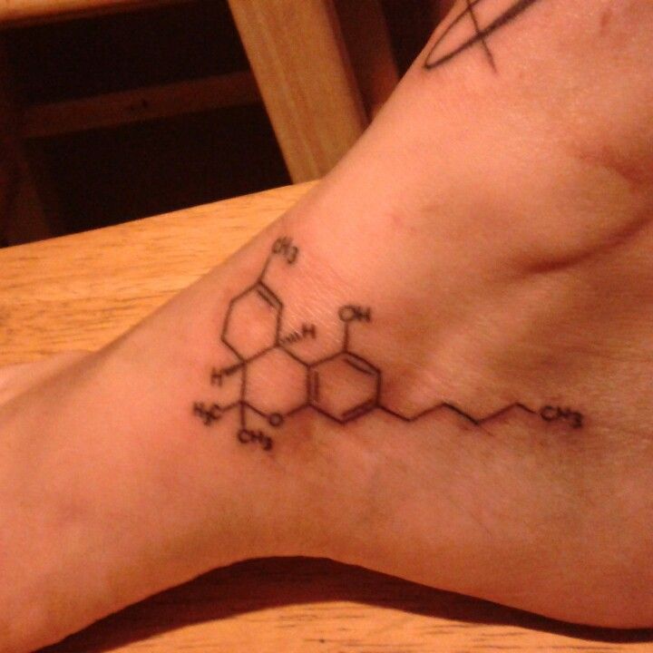 Thc molecule tattoo of mine. I love it!