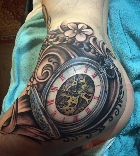 200 Popular Pocket Watch Tattoo Designs & Meanings awesome Check more at  http://fabulousdesign.net/pocket-watch-tattoos-meanings/