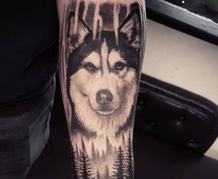 60+ Best Husky Dog Tattoo Designs In The World - The Paws | Dog tattoo, Husky  tattoo, Dog tattoos
