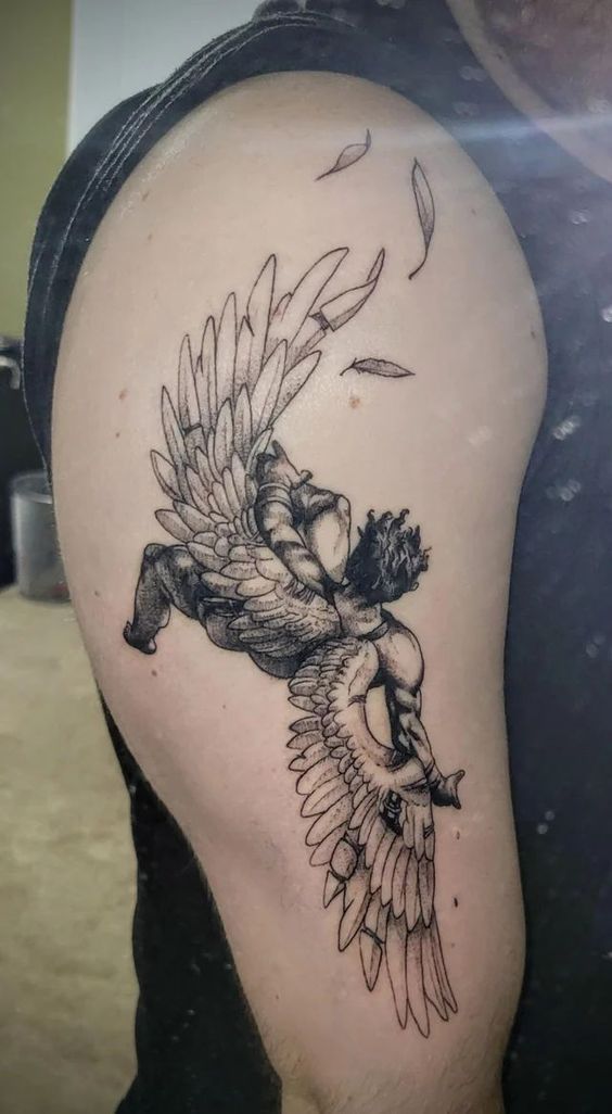 55+ Best Falling Angel Tattoo Designs
