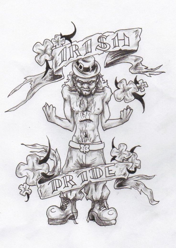 Pin by Jon Tingley on Hand Drawn Art | Leprechaun tattoos, Irish tattoos,  Hand art drawing
