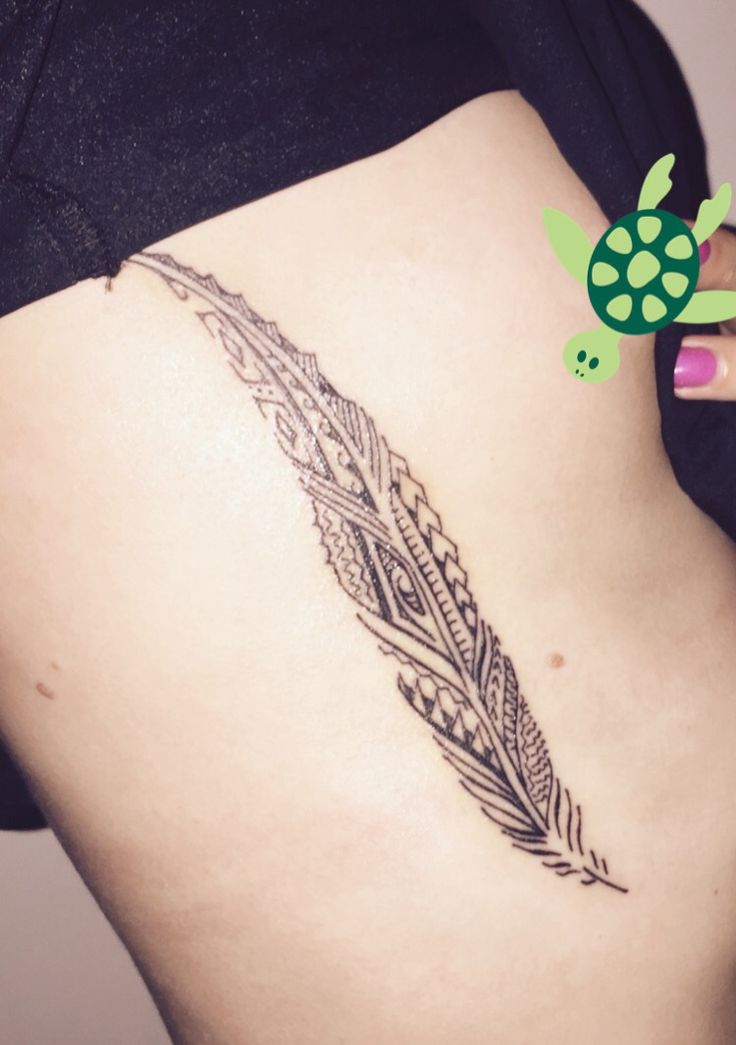 My new ink - a feather in Fijian style done at Cali Tattoo in Nadi, Fiji -  tattoo - Fijian