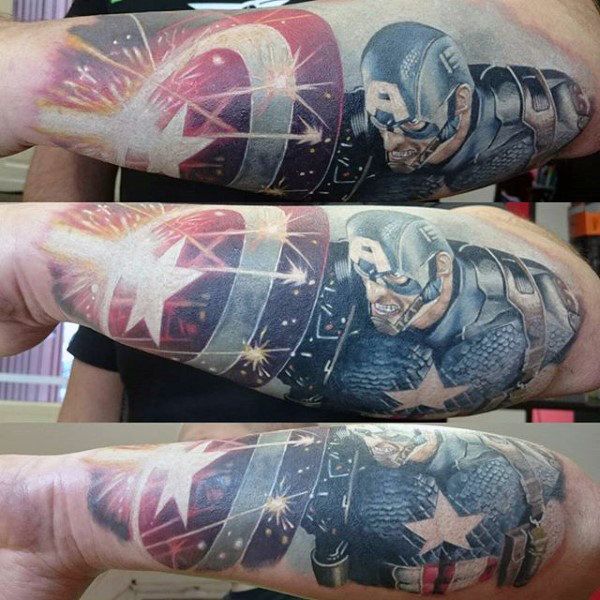 70 Cool Captain America Tattoo Designs for Men